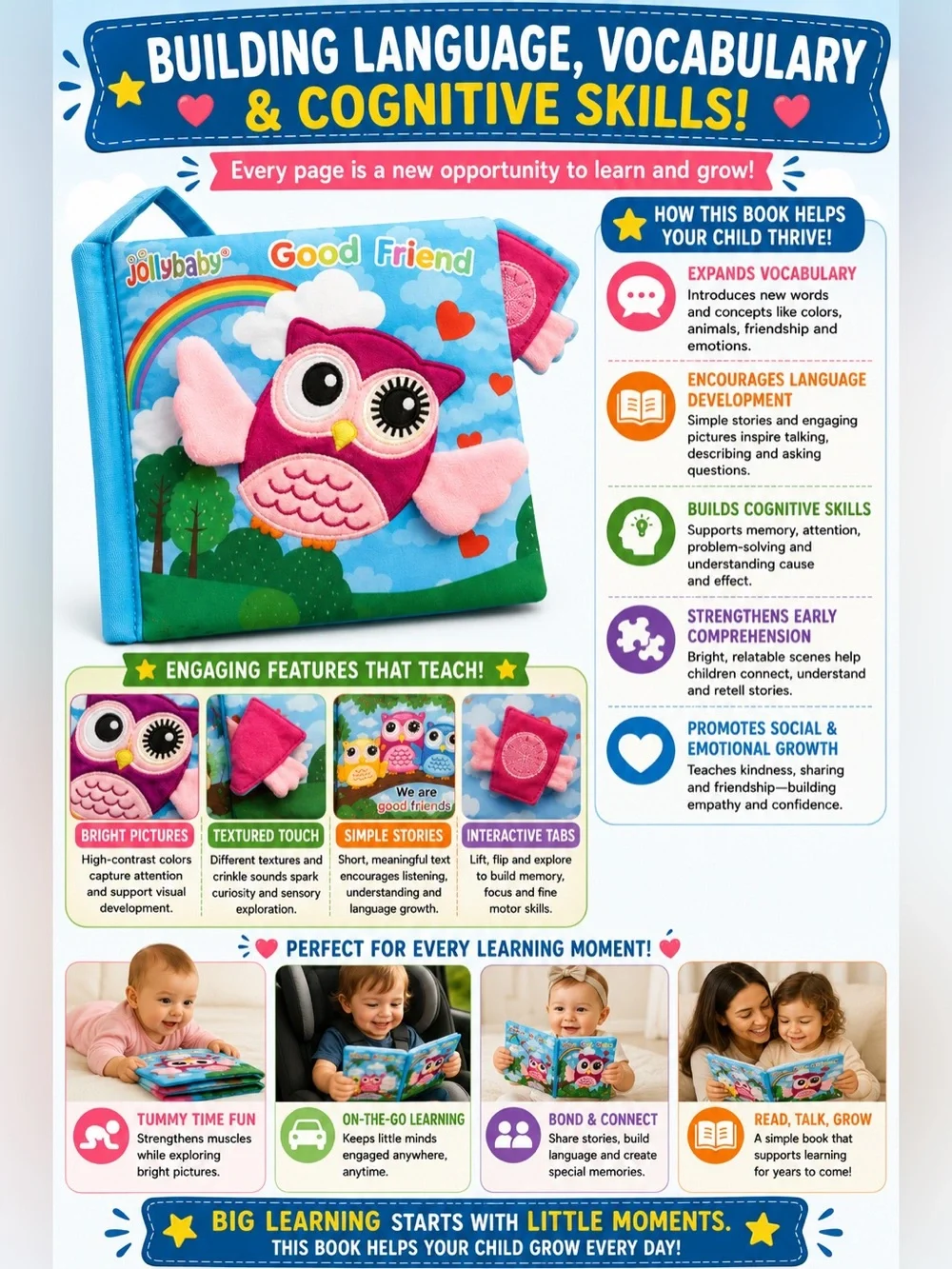 Jolly baby Good friend Cloth Book